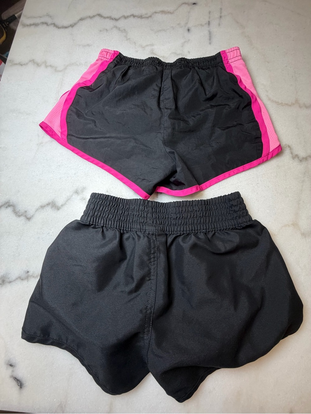 Girls 2 Pack OP Black Shorts & Danskin Black Shorts with Hot Pink Trim - - Picture 2 of 6